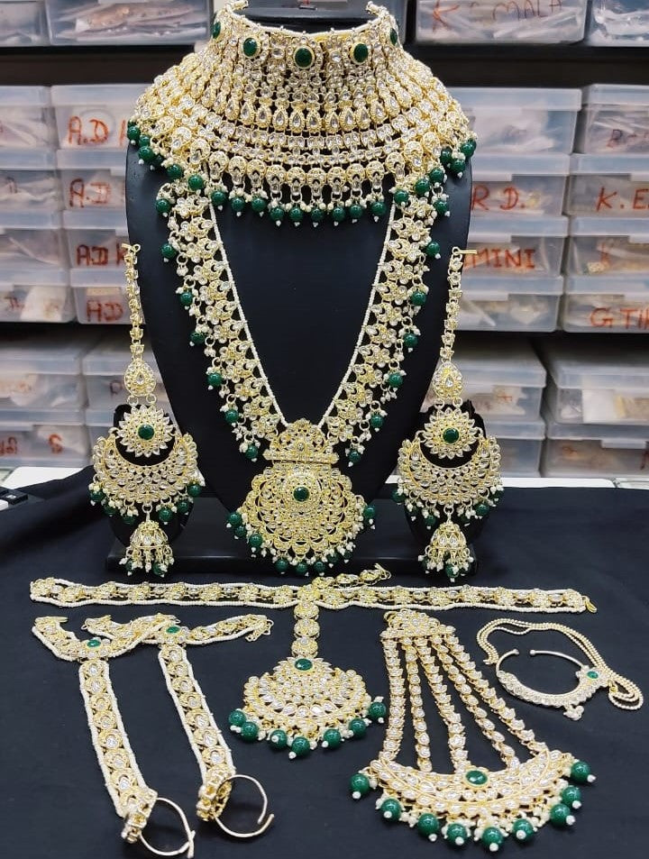 Gold-Plated Wedding Bridal Collection Jewellery Set For Woman & Girls